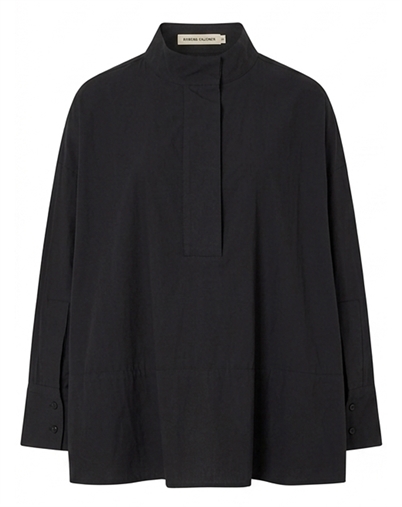 Rabens Saloner - Smea Poplin Flared Hemd - Black